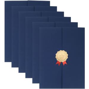 PATIKIL Certificate Holders, 6Pcs Tri Fold Certificate Diploma Cover for 8.5x11 Certificates Paper, Cardstock, Document Papers, Blue