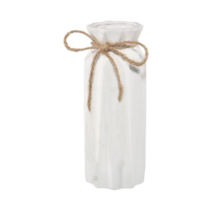 White Ceramic Vase-Flower Vase Dried Flower Vase for Modern Home Decor, Fit for Foyer Living Room Fireplace Bedroom Kitchen,Decent Gift, 8.27" H