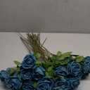 35Pcs Teal Artificial Roses with Long Stems, Blue Green Fake Silk Rose Artificial Flowers Bulk for Bridal Wedding Bouquet Centerpiece Ball Arrangement Party Decor
