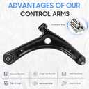 Front Lower Control Arms w/Ball Joints + Tie Rods + Sway Bar Links Suspension Kit Replacement for 2009-2012 Dodge Caliber, 2007-2017 Jeep Compass/Patriot (8pc)