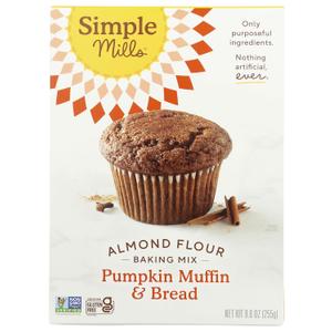 Simple Mills Almond Flour Baking Mix, Pumpkin Muffin & Bread Mix - Gluten Free, Plant Based, Paleo Friendly, 9 Ounce (Pack of 1)