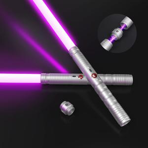 jvmusaber Dueling Lightsaber for Kids Adults, Light Sword Toy with 20 RGB Colors 4 FX Sounds, USB Rechargeable Metal Hilt