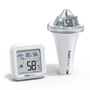 Pool Thermometer Digital Floating Easy Read, Anti-Fog 360 Reading with Indoor Temperature Humidity Monitor, IPX7 Water Temperature Monitor for Hot Tub/Ice Bath/Swimming Pool/SPA/Aquarium/Pond