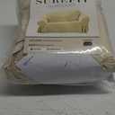 SureFit Duck Cotton Loveseat Box Cushion Slipcover - One Piece Slipcover, Relaxed Woven Fit, 100% Cotton, Machine Washable (Loveseat, Natural)