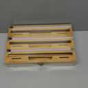 Allinside Magnetic Plastic Wrap Dispenser with Cutter, 3 in 1 Refrigerator Bamboo Wood Organizer for Tin Foil, Baking Paper, Wax Paper Holder Kitchen Storage Box Compatible with 12.9" Roll (3 Layer)