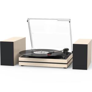 Vinyl Record Player with External Speakers Belt-Drive Turntable for Vinyl Records Dual Stereo Speakers LP Players Support 3 Speed 3 Size Wireless Playback AUX Headphone Input Auto Stop Lvory White Vinyl Record Player with External Speakers Belt-Drive Turntable for Vinyl Records Dual Stereo Speakers LP Players Support 3 Speed 3 Size Wireless Playback AUX Headphone Input Auto Stop Lvory White