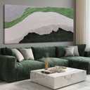 MLART99 Large Green and White Abstract Canvas Minimalist Artwork Textured Painting for Living Room Bedroom Office Modern Wall Decor 29x58 Inch