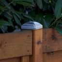 MorningRo 4 Pcs 3" x 3" Galvanized Post Caps Silver Metal Wood Fence Post Deck Covers Durable Water-Proof Uv-Proof for Decks, Patios, Fences, Waterproof Uv-Proof