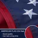 Bradford American Flag 2x4 ft Outdoor Embroidered US USA Flags Double Sided Heavy Duty, 24x48 inch American Flag with 2 Brass Grommets Outsides Insides Decoration