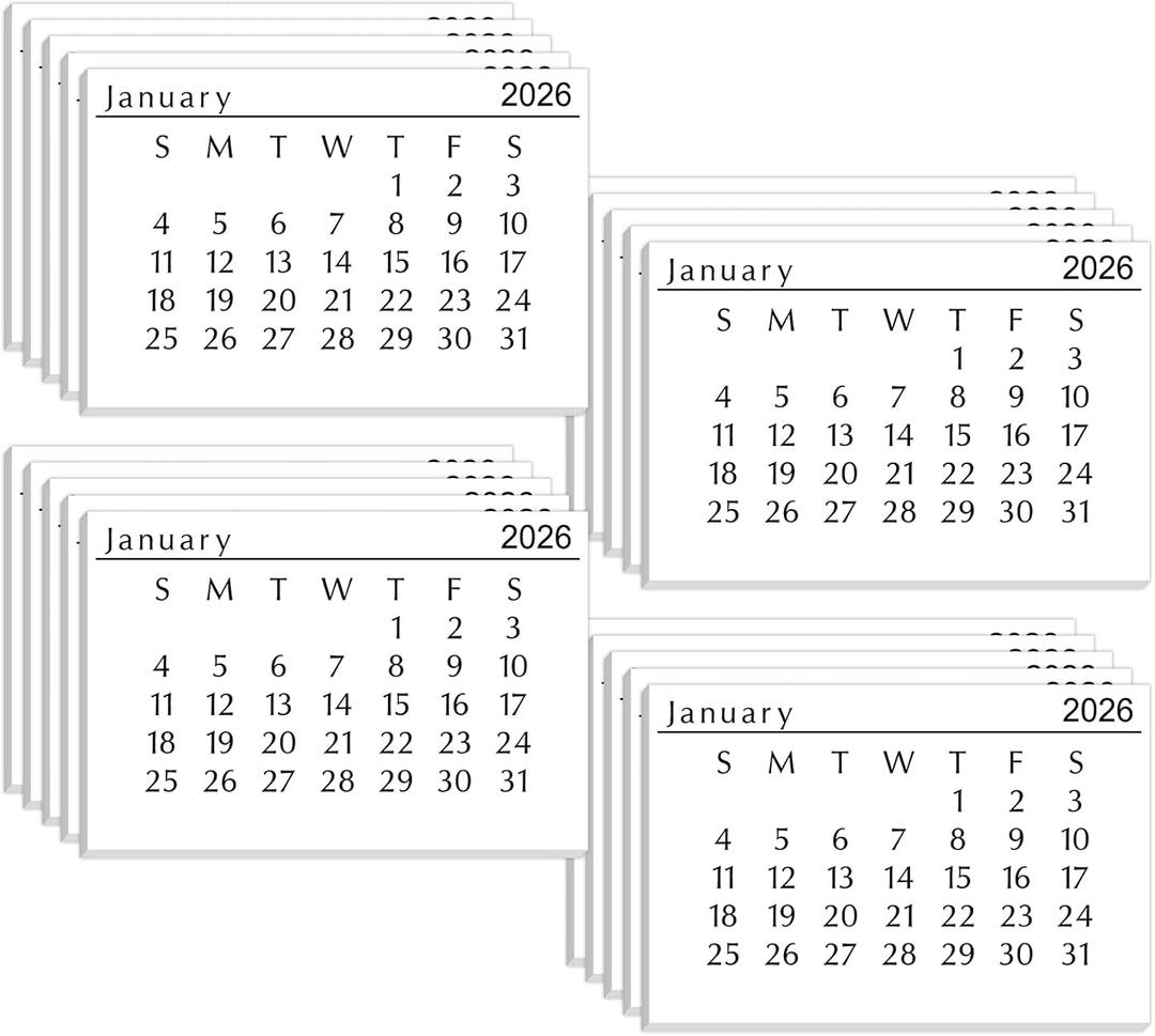 MotiMind 2026 Mini Calendar 3 x 2 Inch Small Paper Tear off Calendar for Scrapbooking for Home Family Office