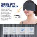 Mavogel Sleep Mask, Modal Material Eye Mask for Sleeping, Ultra Soft Skin Friendly Full Eye Covers for Women Men, Light Blocking Sleeping Mask for Travel Yoga Nap, Fully Adjustable Strap, Dark Grey