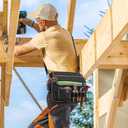 Tool Belt with Reflective Stripes - Adjustable Waist Belt & Shoulder Strap, 1680D Waterproof Oxford Fabric, Tool Pouch Belt with Stronger Long-Lasting for Electricians, Plumbers, Handymen, DIY