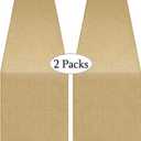 B-COOL 2 Pieces Burlap Table Runners 13x108 Inch Rustic Boho Table Runner Dresser Cover for Farmhouse Macrame Jute Fabric Thanksgiving Party Home Dining Decorations Khaki