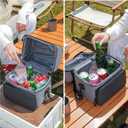 Insulated Lunch Box Dual Compartment Lunch Bag Leakproof Cooler for Men Women with Adjustable Strap,for Work, Picnic, Beach, Camping, TravelBlack Grey-12L