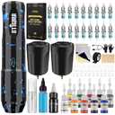 STIGMA Wireless Tattoo Gun Kit Complete Tattoo Kit Tattoo Rotary Pen Set with 2Pcs Tattoo Battery 20Pcs Cartridge Needles 11Pcs Ink Tattoo Machine Kit for Beginners Tattooist ST-TK9003-3