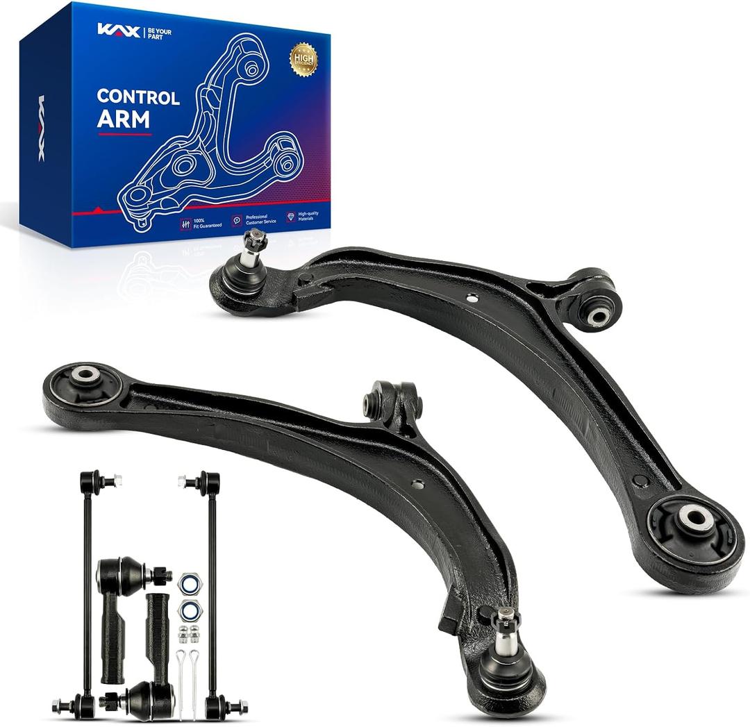 KAX Front End Suspension Kit for Honda Odyssey 2011-2017, 2 Lower Control Arms with Ball Joint Assembly+2 Outer Tie Rod Ends+2 Sway Bar End Links 2012 2013 2014 2015 2016 K622002 K622210 6pcs