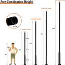 Street Light Pole 20 Ft Tall - Outdoor Adjustable Heavy Duty Metal Street Lamp Post for Outside Solar Street Lights with Mounting Rebar Cage Base for Backyard,Parking Lot,Walkway