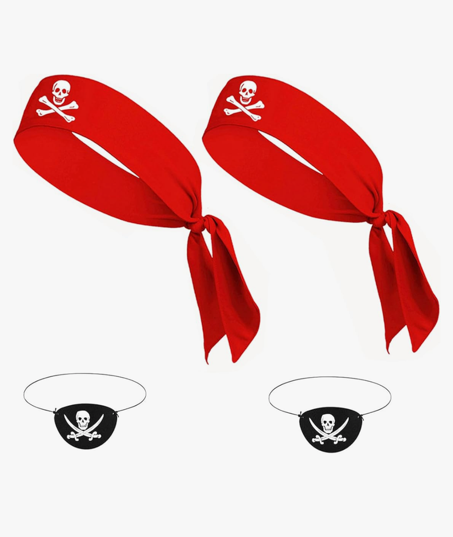 Pirate Accessories Set with Pirate Headband and Eye Patch for Halloween Cosplay Theme Party
