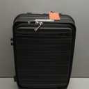 RAINSMORE Expandable Carry on Luggage 20 Inch, Airline Approved Carry on Suitcase with Front Pocket&Laptop Compartment, Hardshell Rolling Travel Luggage with Spinner Wheels,Black