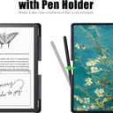 Case for 10.2" Kindle Scribe 2022/2024 Tablet - Slim Lightweight PU Leather Book Folio Cover with Pen Holder & Auto Sleep/Wake (Apricot Blossom-1)