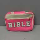 Bible Cover Case for Women Grils, Preppy Bible Bag with Adjustable Shoulder Strap, Waterproof Bible Carrying Tote Bags Holder for Bible Study Supplies Accessories & Christian Gifts (Rose Red)