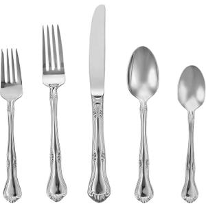 Gorham Valcourt Stainless Flatware 5 Piece Place Setting , Silver  