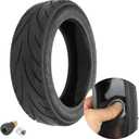 YBang 60/70-6.5 Solid Tubeless Tire with Valve with Built-in Live Glue Repairable for Segway Ninebot Max G30 Scooter 10 inch Self Repairing Non-Slip Tire