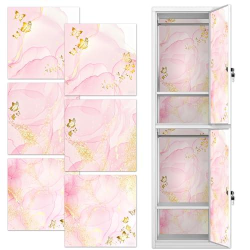 VTZNOJ 6Pcs School Locker Magnetic Wallpaper Removable Locker Wallpaper Magnetic 12" x 12" Reusable & Waterproof Sheet Trimmable Locker Accessories for School Office Supplies Wall Youth Teens. (Pink)
