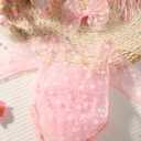 Ylsteed Newborn Girl Photoshoot Outfits Lace Romper with Headband Baby Elegant Gorgeous Photography Outfit - Dots Pink