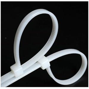 Small Zip Ties 12 inches White (100 pcs) PA66 thick UV Resistant Plastic Cable Ties for indoor and outdoor use, 60lb Tensile Strength