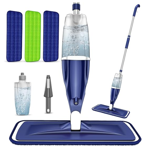 Microfiber Spray Mop for Floors Cleaning: Wet Dry Hardwood Floor Mops with 3 Washable Reusable Pads for Swiffer Powermop  Flat Mop with Sprayer for Tile Wood Laminate Vinyl Marble