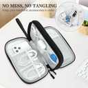 FYY Electronic Organizer, Travel Cable Organizer Bag Pouch Electronic Accessories Carry Case Portable Waterproof Double Layers All-in-One Storage Bag for Cable, Cord, Charger, Phone, Pattern Black (M)