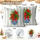 Chinoiserie Christmas Cardinal Pillow Covers 18x18, Cardinal Lovers Gifts, Grandmillennial Christmas Red Bow Bird Tree Decorative Pillow Covers for Home Couch Living Room Bedroom (Color-13)