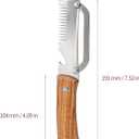 2 x Multifunctional Vegetable Peeler, 3 in 1 Julienne Peeler with Wooden Handle, Vegetable Shredder with Bottle Opener Kitchen Tool for Peeling Veggie Fruit Pineapple Pumpkin Papaya Carrrot(2 Pack)