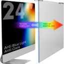 Anti Blue Light & Anti Glare Screen Protector,23-24 Inch Monitor Screen Protector for Eyes Strain,Hanging Computer Screen Blue Light Blocker for LCD TV PC Monitors(1 Pack: 23"-24" Diagonal)