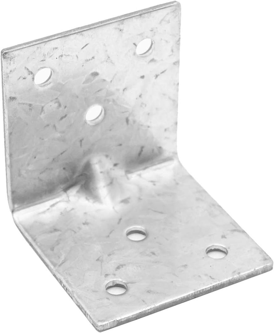 25-Pack Metal L-Shaped Right Angle Bracket Corner Brace Sets, 14 Gauge Galvanized Steel for Wooden Frames, Furniture, Chairs, Shelves, DIY Structures