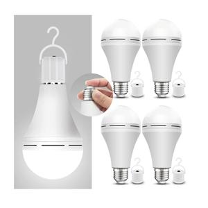 Emergency-Rechargeable-Light-Bulb, Stay Lights Up When Power Failure, 1500mAh 15W 80W Equivalent LED Light Bulbs for Home, Camping, Tent (E27, with Hook) 2 Pack