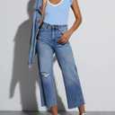 AGSEEM Women Summer Ruffle Tops Sexy Deep V Neck Short Sleeve Shirts Trendy Casual Ribbed Slim Fitted Knit Tees Blouse (Blue, M)