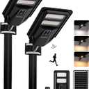 Gefolly Solar Lights Outdoor, Security Flood Lights, Street Lights-2Pack