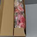 Floweroyal Artificial Flowers Combo Pink Flowers Mix Silk Flowers Dahlia Roses with Stems for DIY Wedding Bridal Bouquets, Baby Shower, Floral Arrangement, Table Centerpieces, Home Decorations (Blush Pink & Light Champagne)