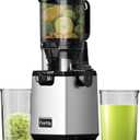 Juicer Machine, 5.3" Wide Chute Cold Press Juicer, BPA-Free, 54oz Large Capacity, Stainless Steel Slow Masticating Juicer for Whole Fruits & Vegetables, Easy to Clean, High Juice Yield,Gray (Silvery Gray)