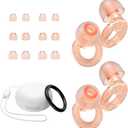 Ear Plugs for Concert, 2 Pairs of Noise Reduction Earplugs 25dB-30dB with 8 Ear Tips&Carry case, Reusable Hearing Protection earplugs for Sleep, Social, Work, Focus&Noise Sensitivity (1 pair (Pack of 1), Pink)