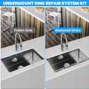 4 PCS Black Undermount Sink Brackets, Adjustable Undermount Sink Support Under Mount Sinks Repair Kit for Narrow Cabinet Heavy-Duty Stainless Steel Mounting Bracket