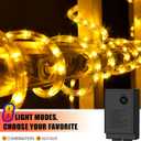 Coroor 100ft 1080 LED Rope Lights Christmas Outdoor Waterproof, Flexible Connectable Tube Lights with 8 Modes, String Lights Decorative Lighting for Garden Patio Tree Bedroom Xmas Decor(Warm White)