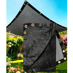 E.share 40%-50% Black Sun Shade Cloth Outdoor - 10Ft X 18Ft Garden Shade Netting with Grommets for Greenhouse, Plant Covers, Patio, Chicken Coop, Barn & Kennel