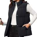 MAGCOMSEN Women's Puffer Down Vest Oversized Zip Up Outerwear Lightweight Winter Padded Gilet Jacket with Pockets, XL