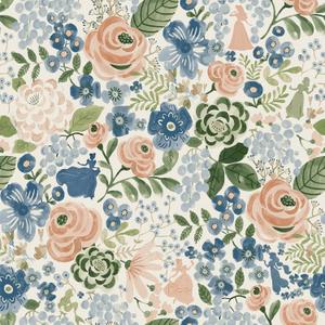 RoomMates Disney Princess Blue Watercolor Floral Peel and Stick Wallpaper, RMK12793PLW