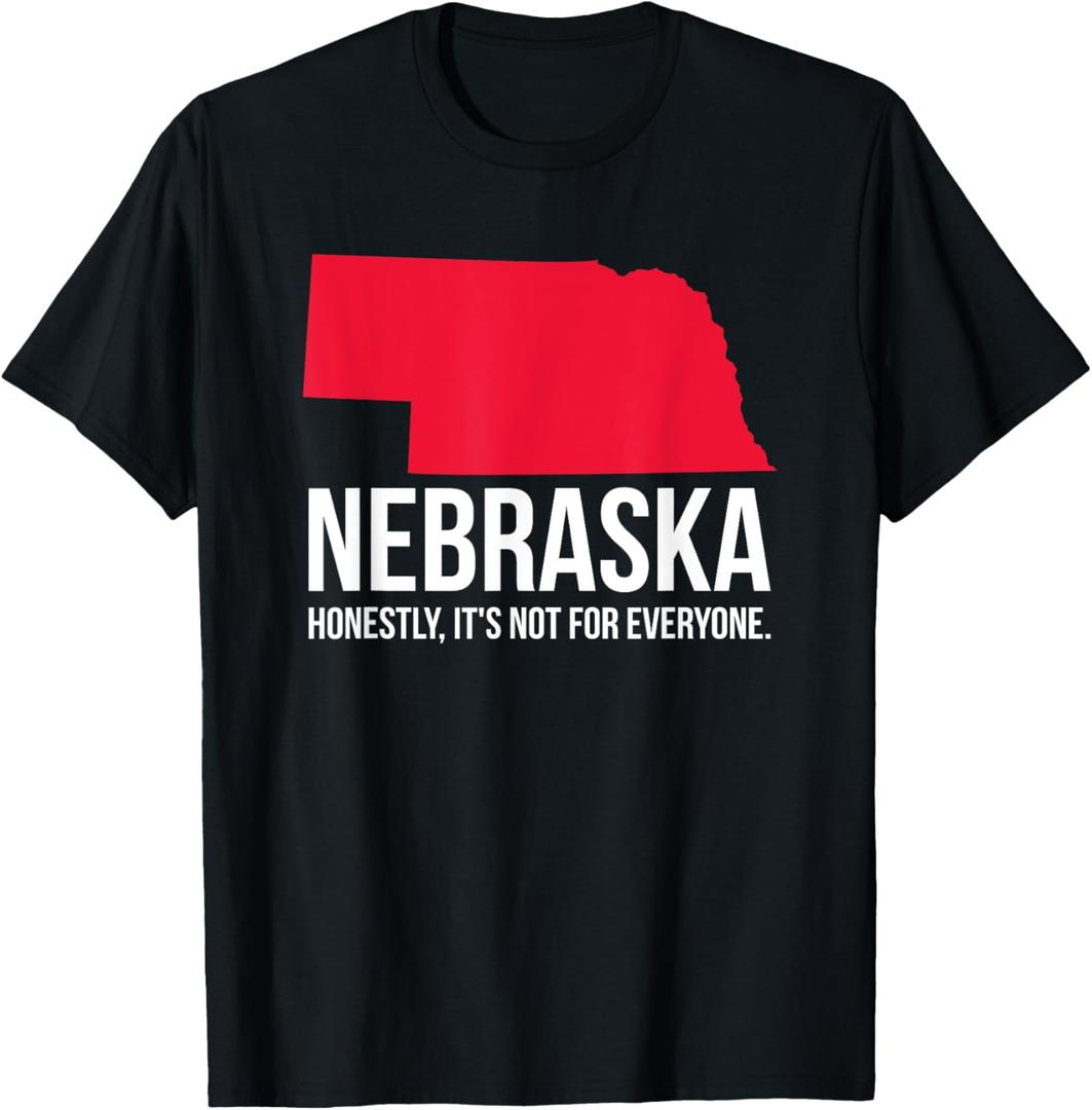 Native Cornhusker State Funny I Love Nebraska T-Shirt (Small, Black)