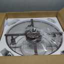 20" Brown Fandelier Ceiling Fans with Lights, Boho Rattan Ceiling Fan with Light Remote Control, Caged Mid-Century Modern with 6 Speeds for Bedroom, Nursery, Living Room