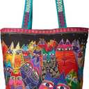Laurel Burch (LB5230) Shoulder Tote Zipper Top 19, 1/2-Inch by 6, 3/4-Inch by 15-Inch, Fantasticats